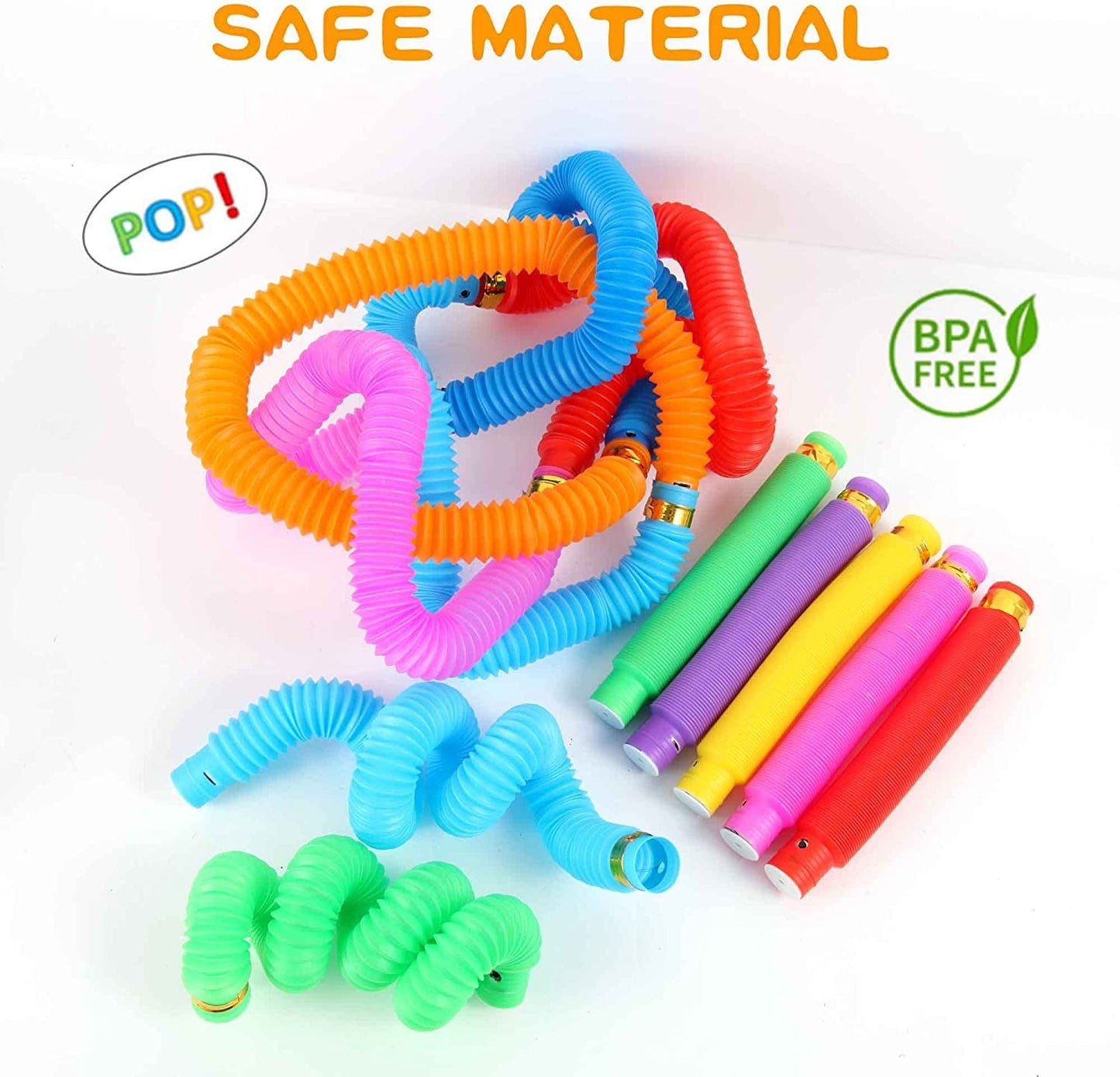 Colourful Tubes Sensory Toys Stretch Fidget Tube Toys Pull Tubes Fidget Toys