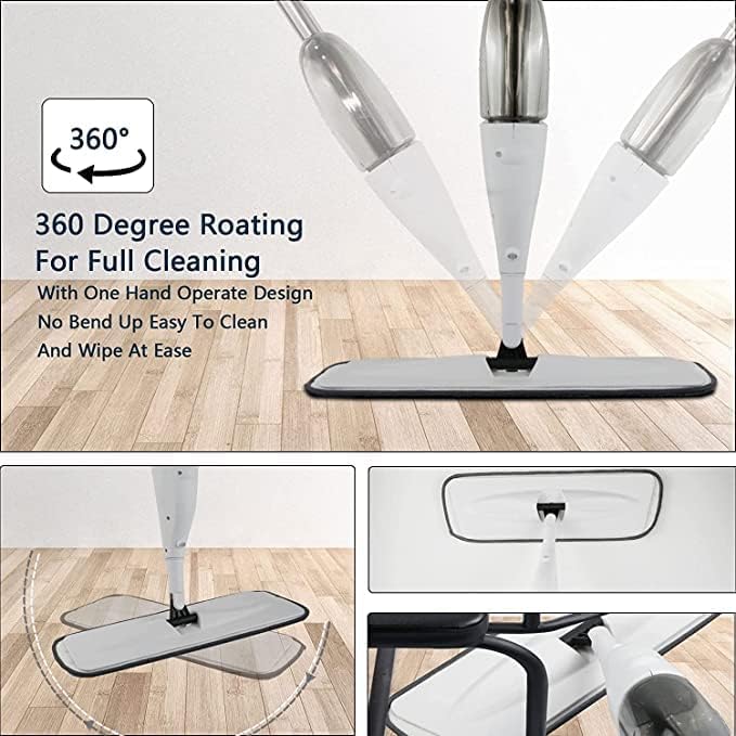 Moppy! l Floor Cleaning Spray Mop with Removable Washable Cleaning Pad