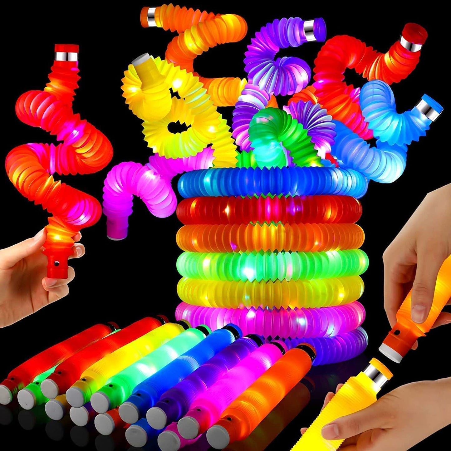 Colourful Tubes Sensory Toys Stretch Fidget Tube Toys Pull Tubes Fidget Toys