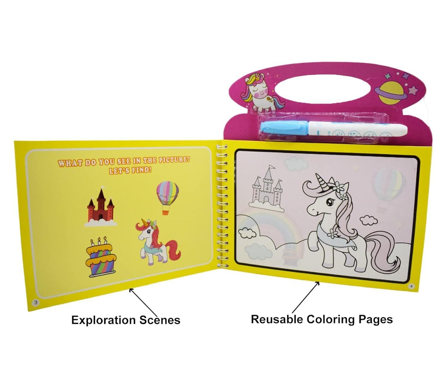 Cartoon Theme Reusable Magic Doodle Pen Water Painting Book